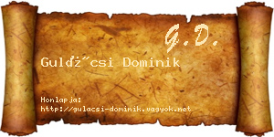 Gulácsi Dominik névjegykártya